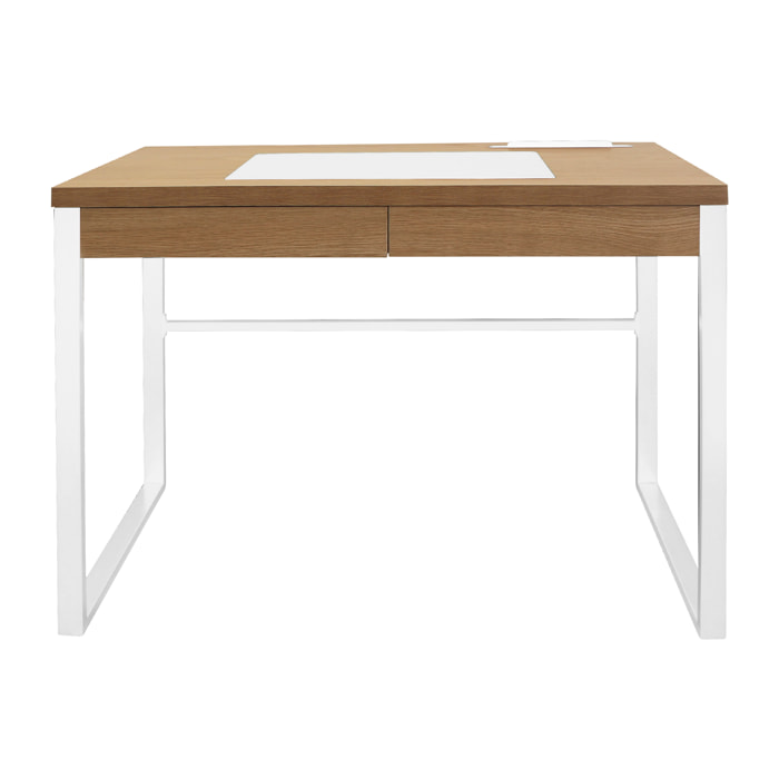Bureau En Bois Et Metal Blanc