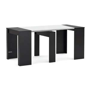 Mesa consola extensible en negro mate y blanco artik 50-235x90 cm Denis Negro Mate - Blanco Artik