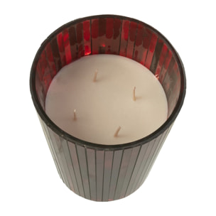 J-Line bougie parfumée Noa - Ruby Red - verre - rouge - large - 60H