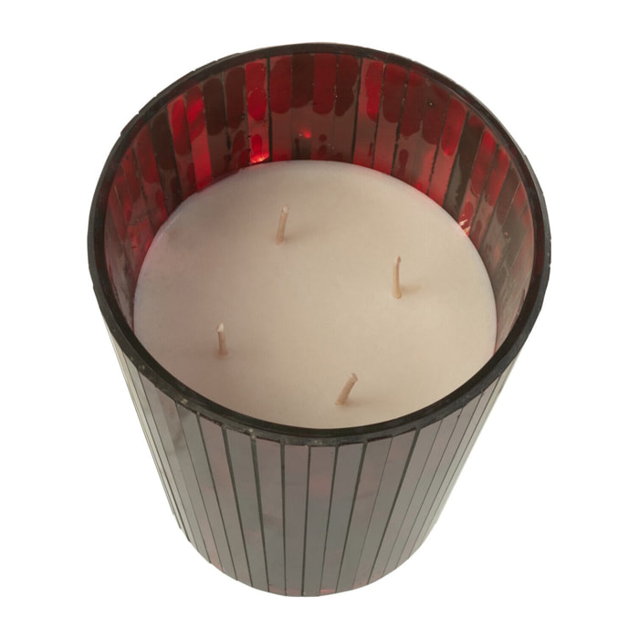 J-Line bougie parfumée Noa - Ruby Red - verre - rouge - large - 60H