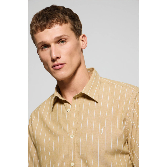 Camicia senape St James regular fit con logo Rigby Go