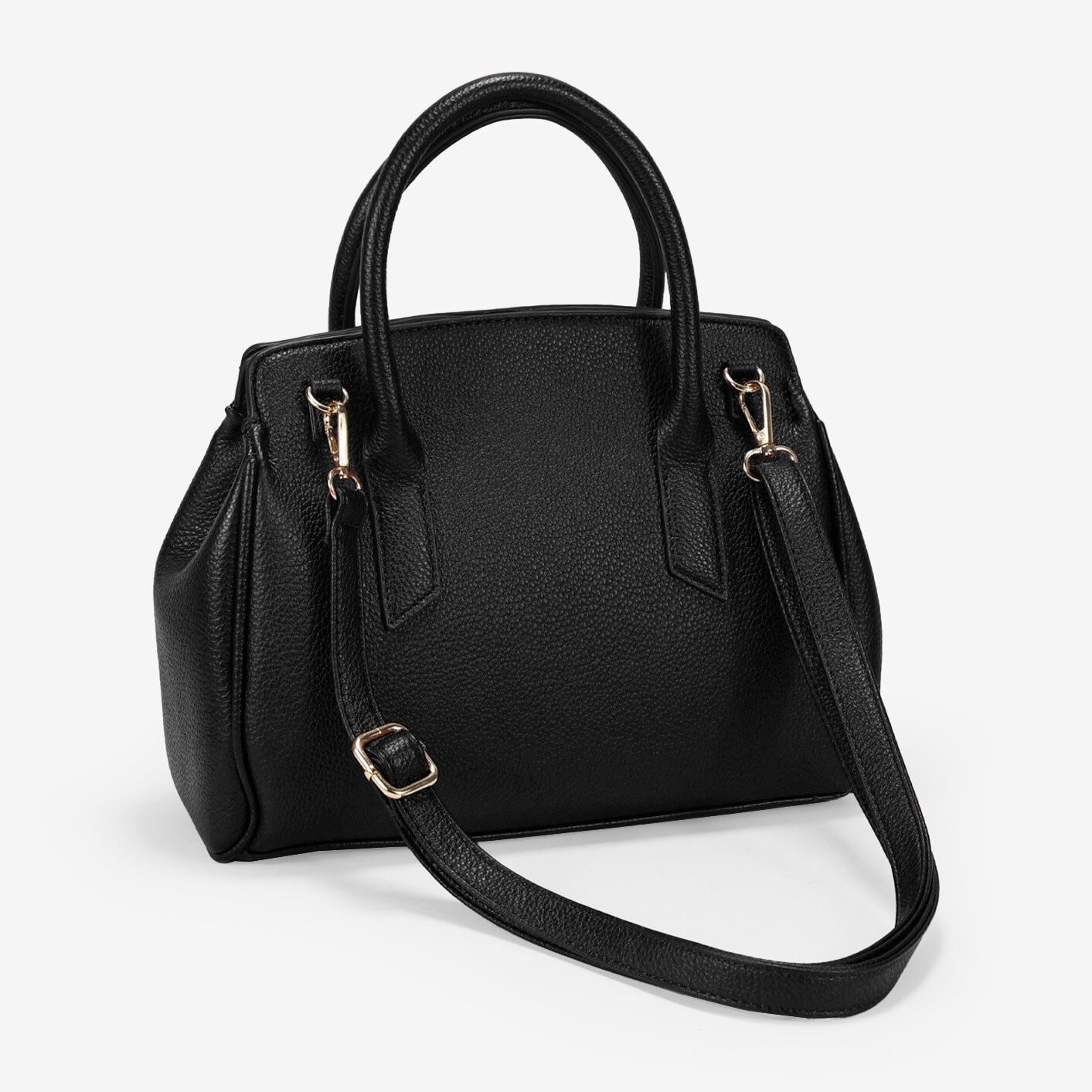 Bolso de mano negro con cierre de imán