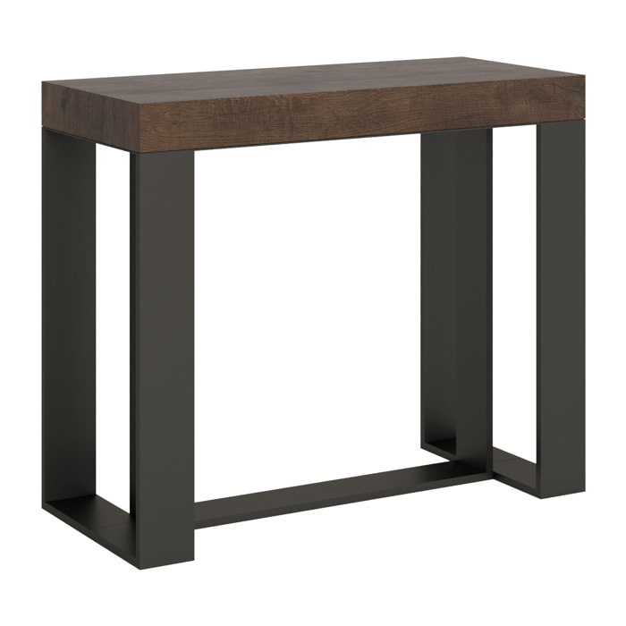 Console extensible 90x40/300 cm Futura Noyer cadre Anthracite