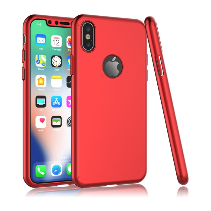 Carcasa full cover y cristal templado para iPhone X