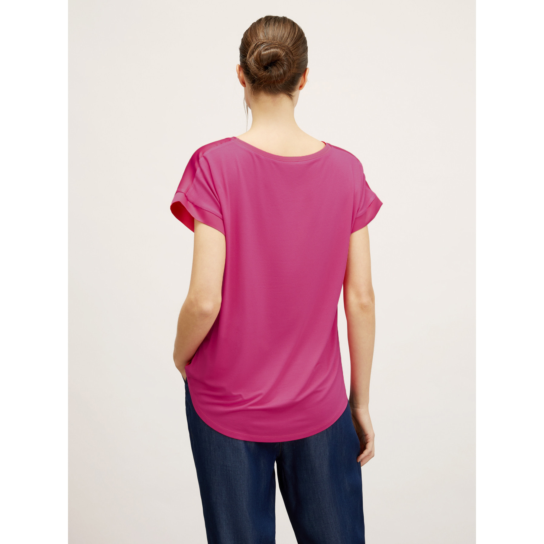 Motivi - Camiseta bimaterial - Fuchsia