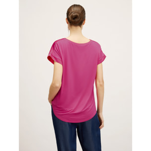Motivi - Camiseta bimaterial - Fuchsia