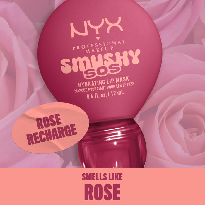 NYX Professional Makeup Smushy SOS Soin lèvres 2-en-1 Baume Jour & Masque Nuit ROSE RECHARGE