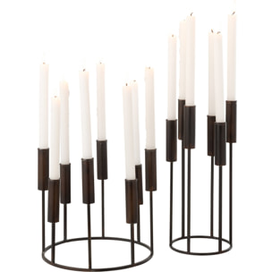 J-Line chandelier Pierre - fer - noir - set de 2