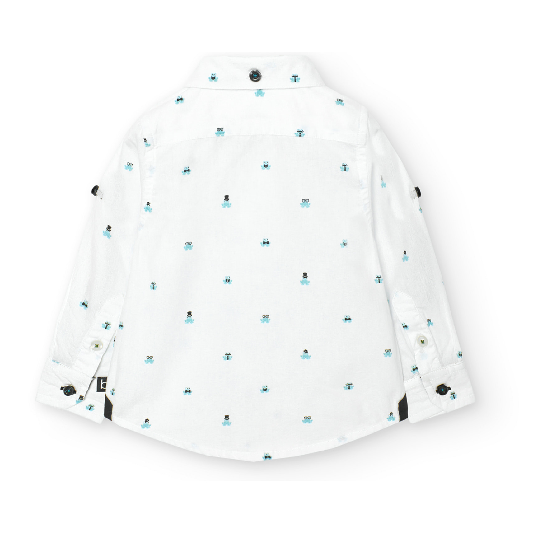 Camisa niño, popelÃ­n estampada, cuello camisero, mangas