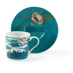 Set 6 Tazze Caffè con Piattino Excelsa – Fuji, Porcellana Multicolore