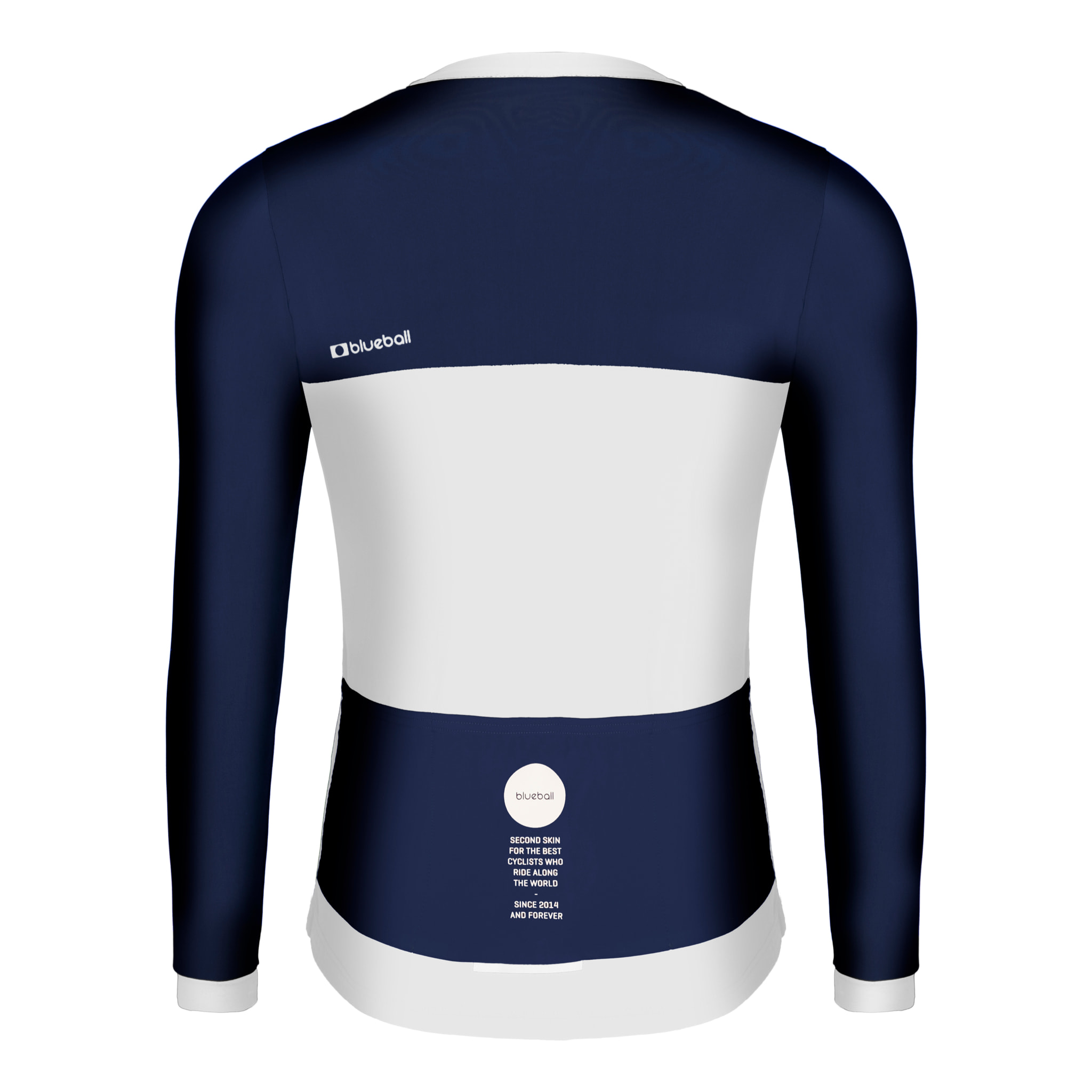 Camiseta ciclismo hombre manga larga color azul/blanco