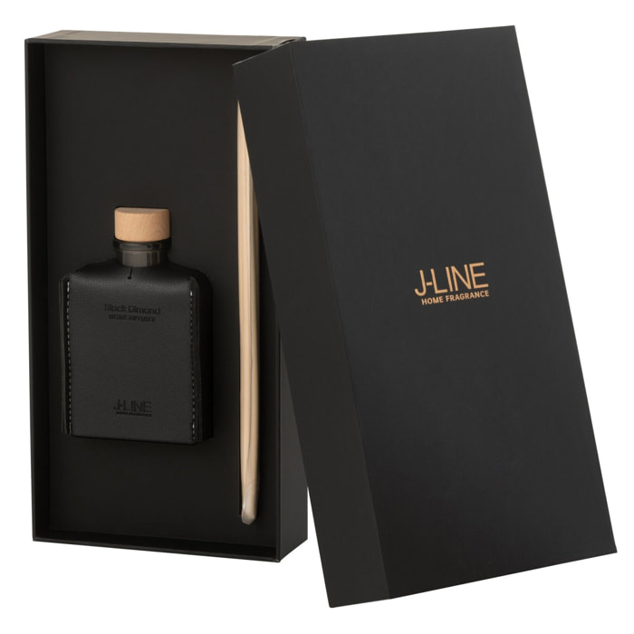 J-Line Bâtonnets parfumés - cuir - noir -100ml