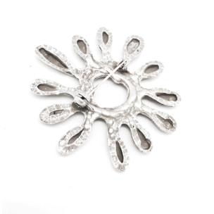 Broche plata redondo irregular zamak chapado 5.5cm