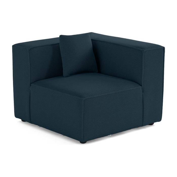 Arty - module d'assise d'angle réversible - en tissu mailles 3D - Bleu canard