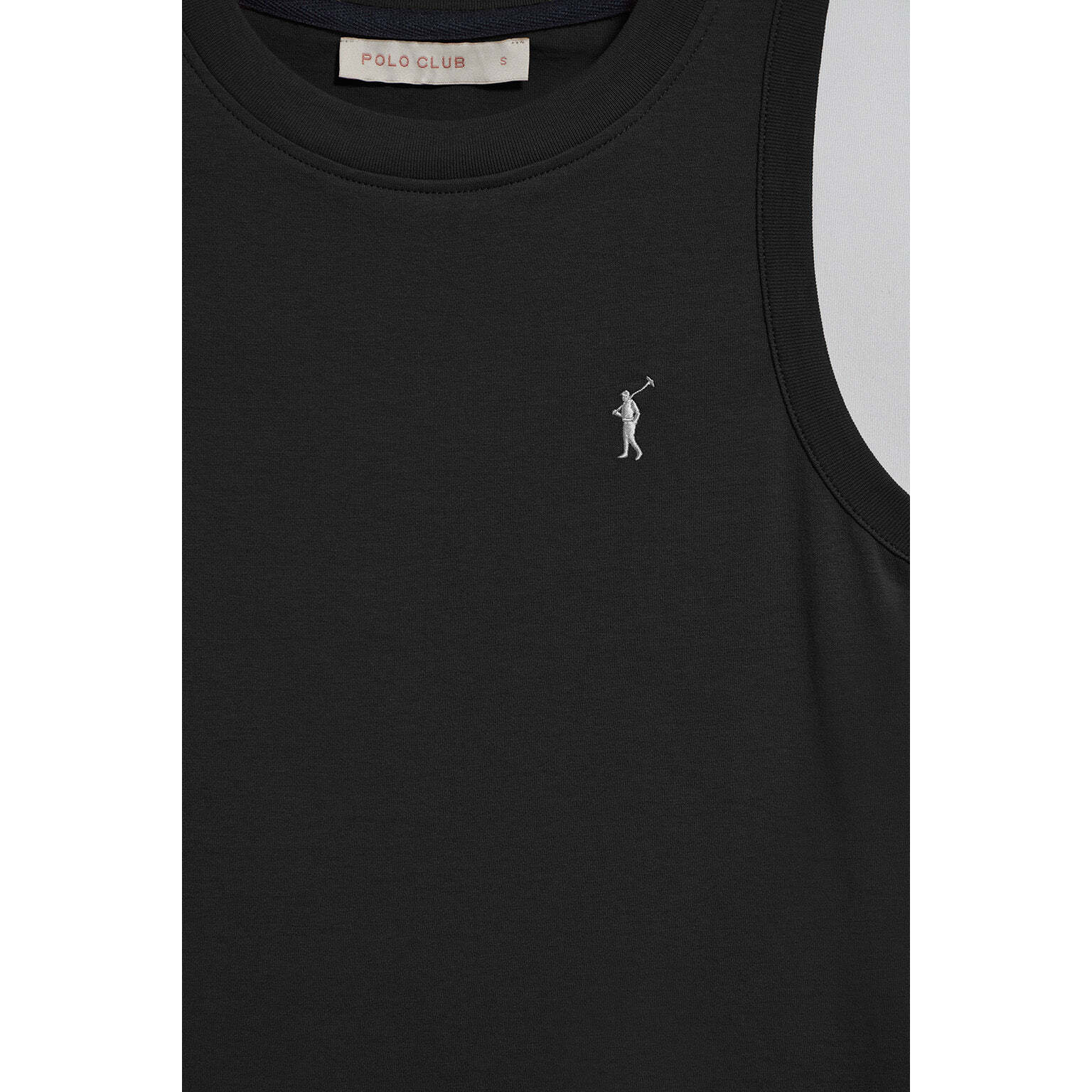 Camiseta básica negra sin mangas y cuello redondo con logo bordado Rigby Go
