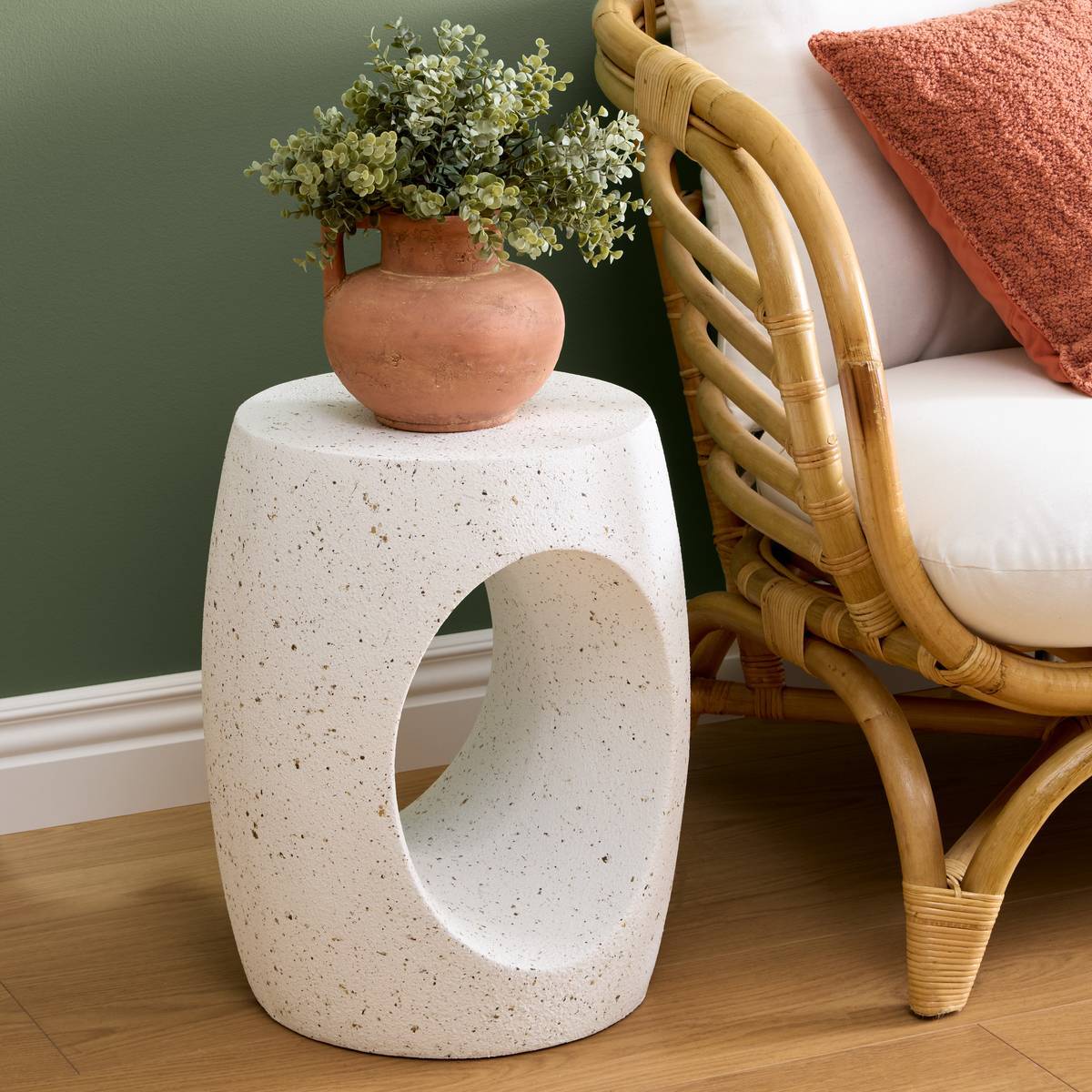 Table d'appoint Narlon 38x38x47cm blanc