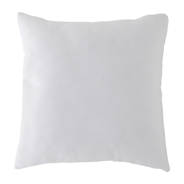 Lot de 2 housses de coussin jacquard TEVERE-B 50x50 cm blanc