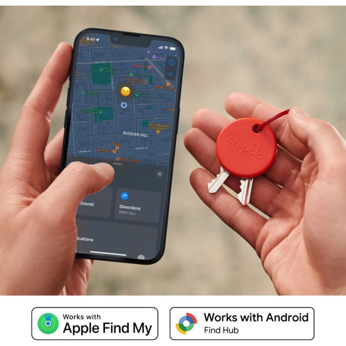 Tracker GPS CHIPOLO POP porte cléfs rouge