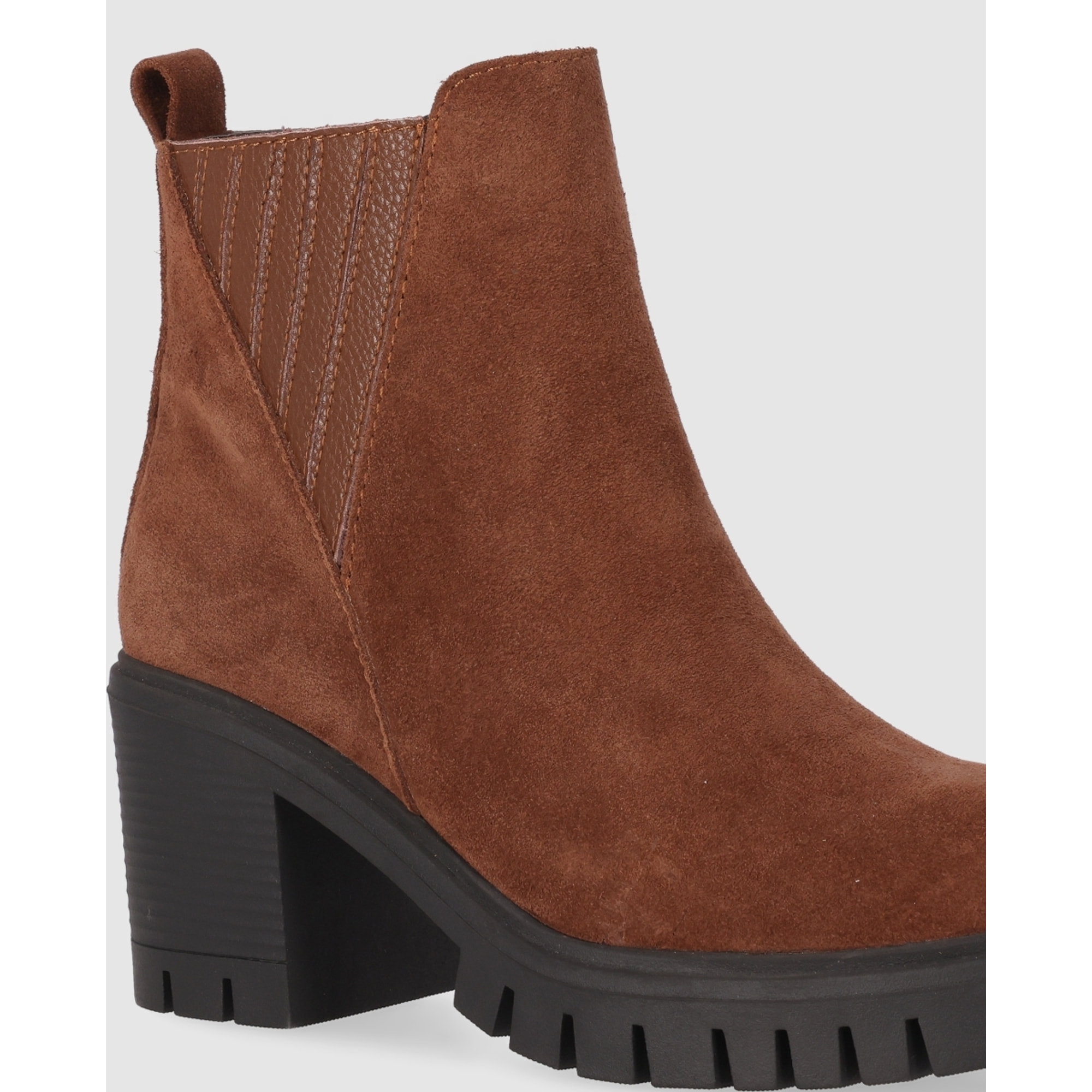 Botines de Piel - Marron - Tacón: 5 cm