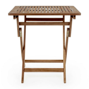 Tavolo pieghevole NOEMI in legno di acacia, 70×70 cm