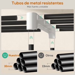 Armario de Ropa, Perchero, 182x43x185 cm, Armario Abierto con 8 Estantes de Tela, Barras para Colgar, Marco de Metal, para Dormitorio, Salón, Vestidor, Gris Claro