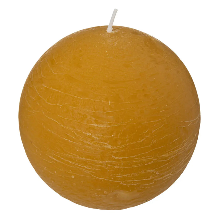 Bougie boule rustique jaune 445g