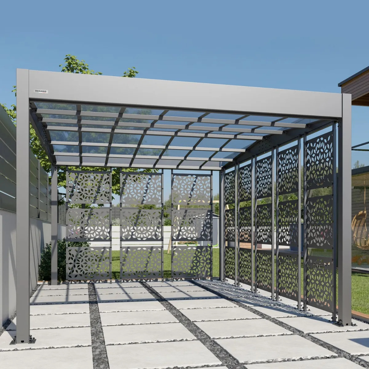 Carport aluminium Trigano - LIBECCIO + 8 claustras - 16 m²