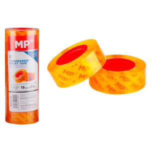 SET 8 pz NASTRO ADESIVO TRASPARENTE 19 mm x 33 m