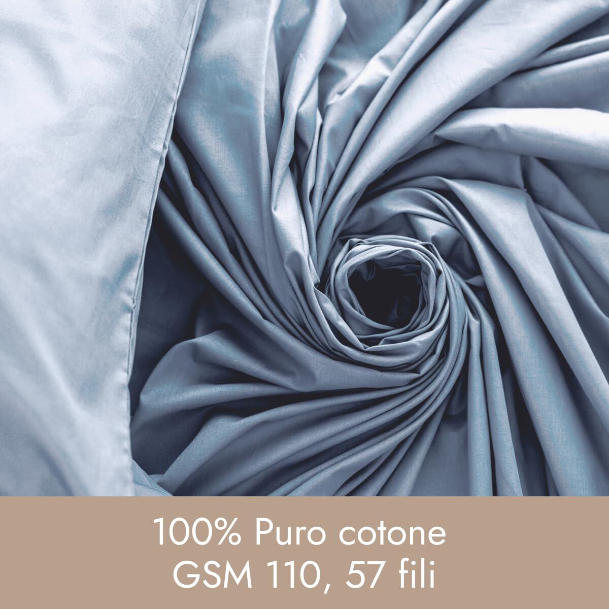 Completo lenzuola in cotone - azzurro