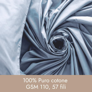 Completo lenzuola in cotone - azzurro