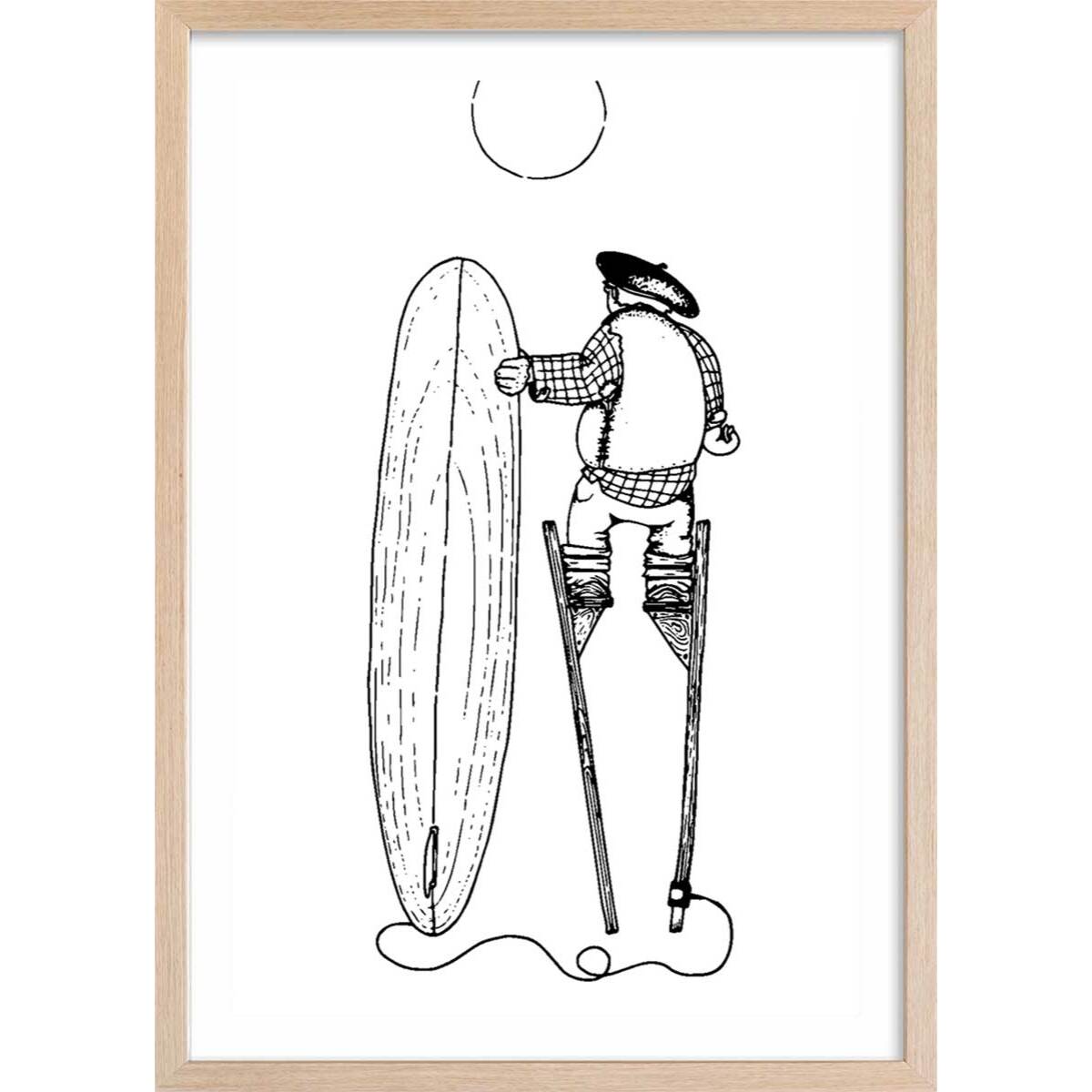Poster papy landes Affiche sous cadre bois