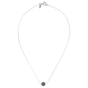 Collana Catena Snake in Argento 925 con Pendente Sferico in Pavé di Cubic Zirconia