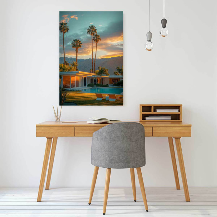 Tableau architecture maison moderne de palm springs  Toile imprimée
