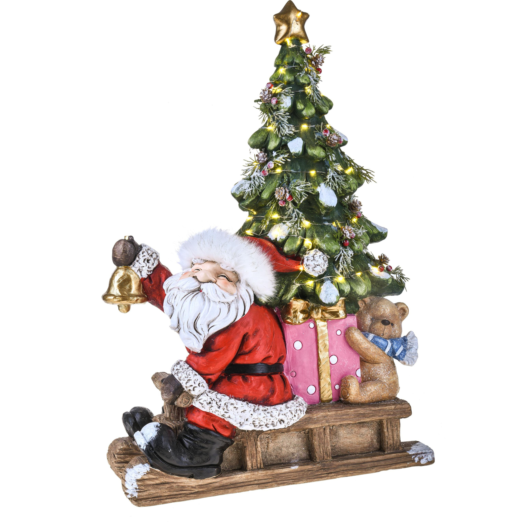 Babbo Natale H.33,5 Cm Puntale - Pezzi 1 - Colore:Multicolore - Bianchi Dino - -