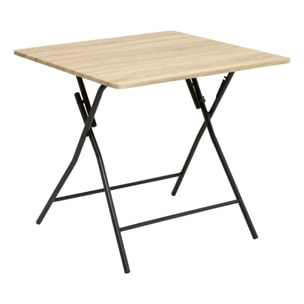 Table pliante 4 places effet bois