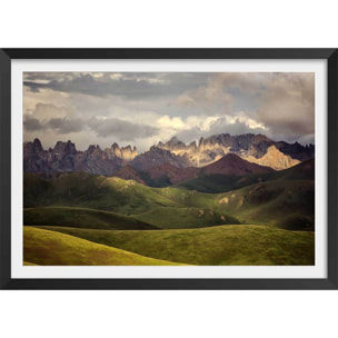 Affiche Plateau Tibetain Affiche sous cadre noir