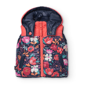 Chaleco reversible flores de bebé niña