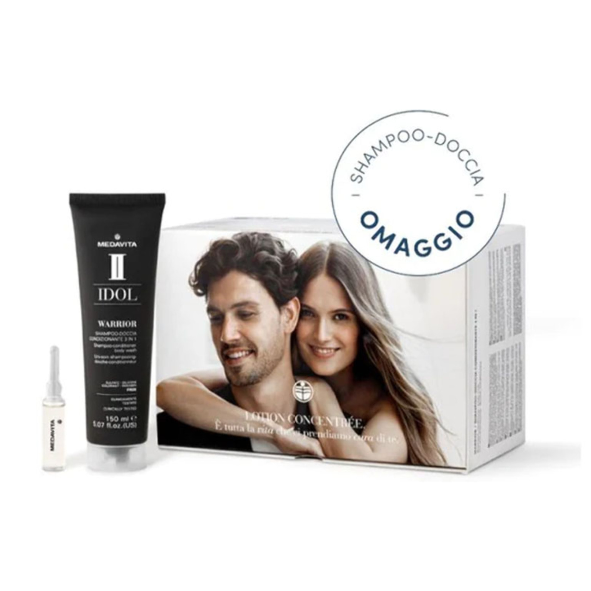 MEDAVITA Lotion Concentrée Homme Trattamento Intensivo Anticaduta Fiale 13x6ml + In Omaggio Shampoo 150ml