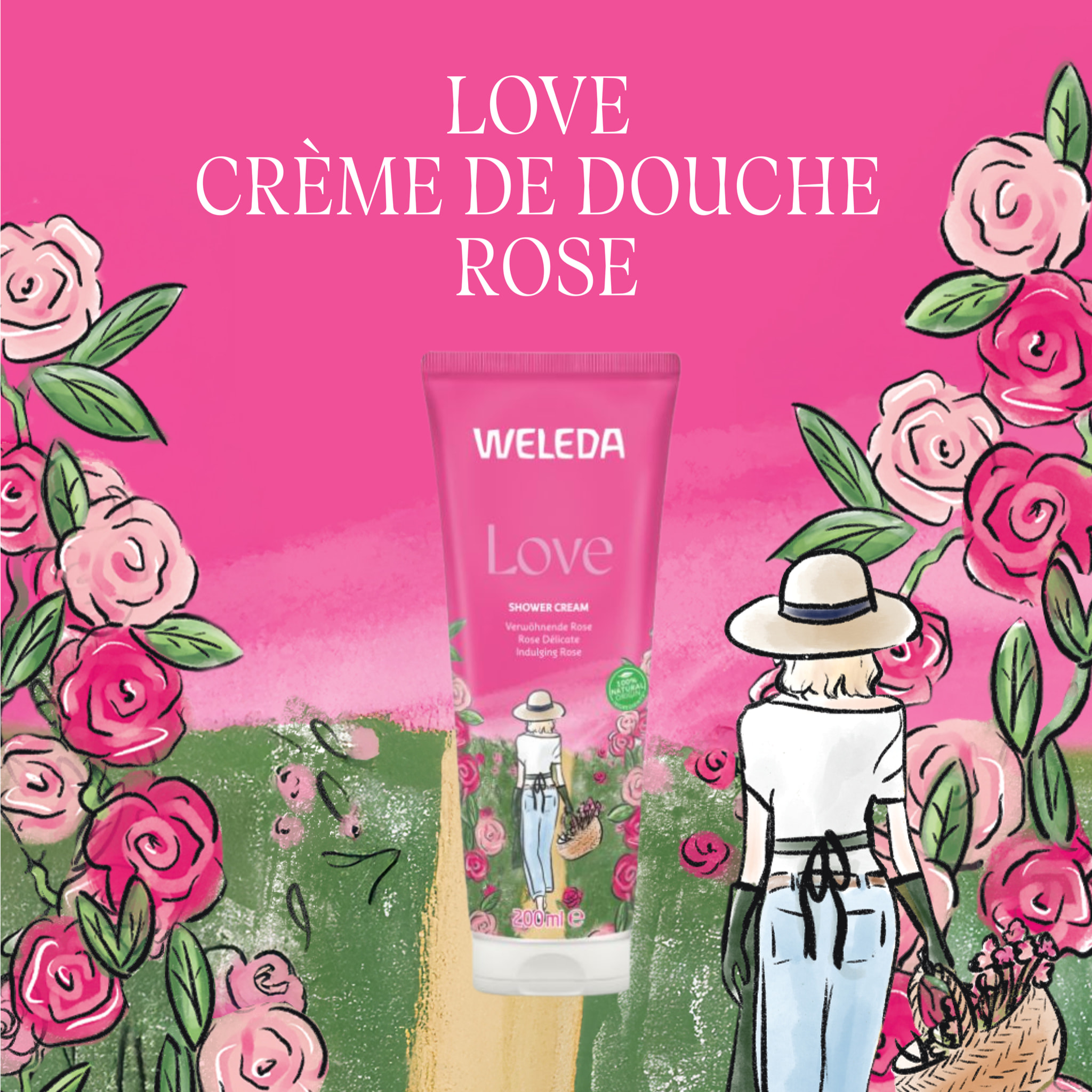 WELEDA - Crème de Douche Love Rose Délicate - 200 ml