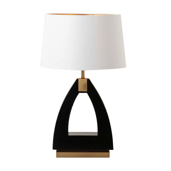 Lámpara Sobremesa Metal Mdf Negro 40x40x67 Cm