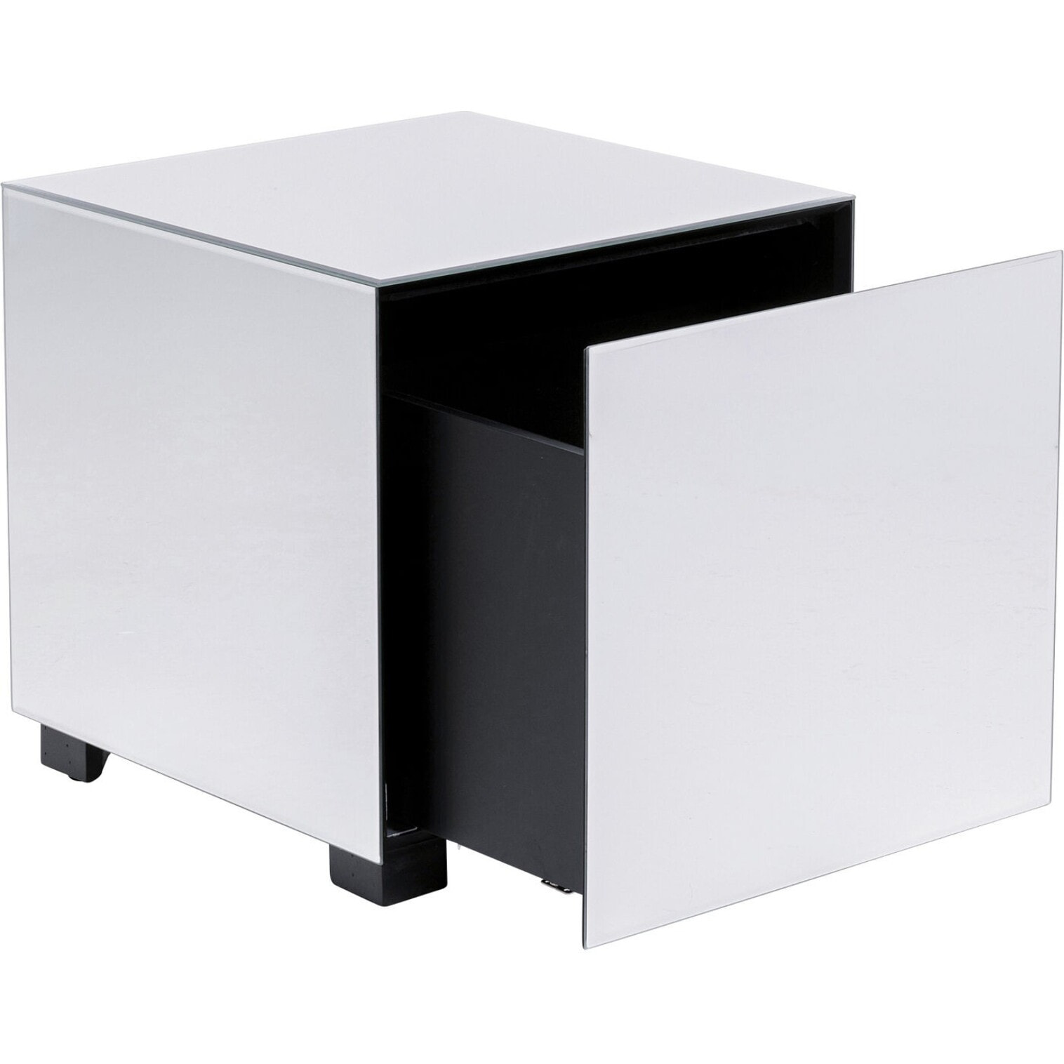 Table d'appoint Luxury 45x45cm argent tiroir Kare Design