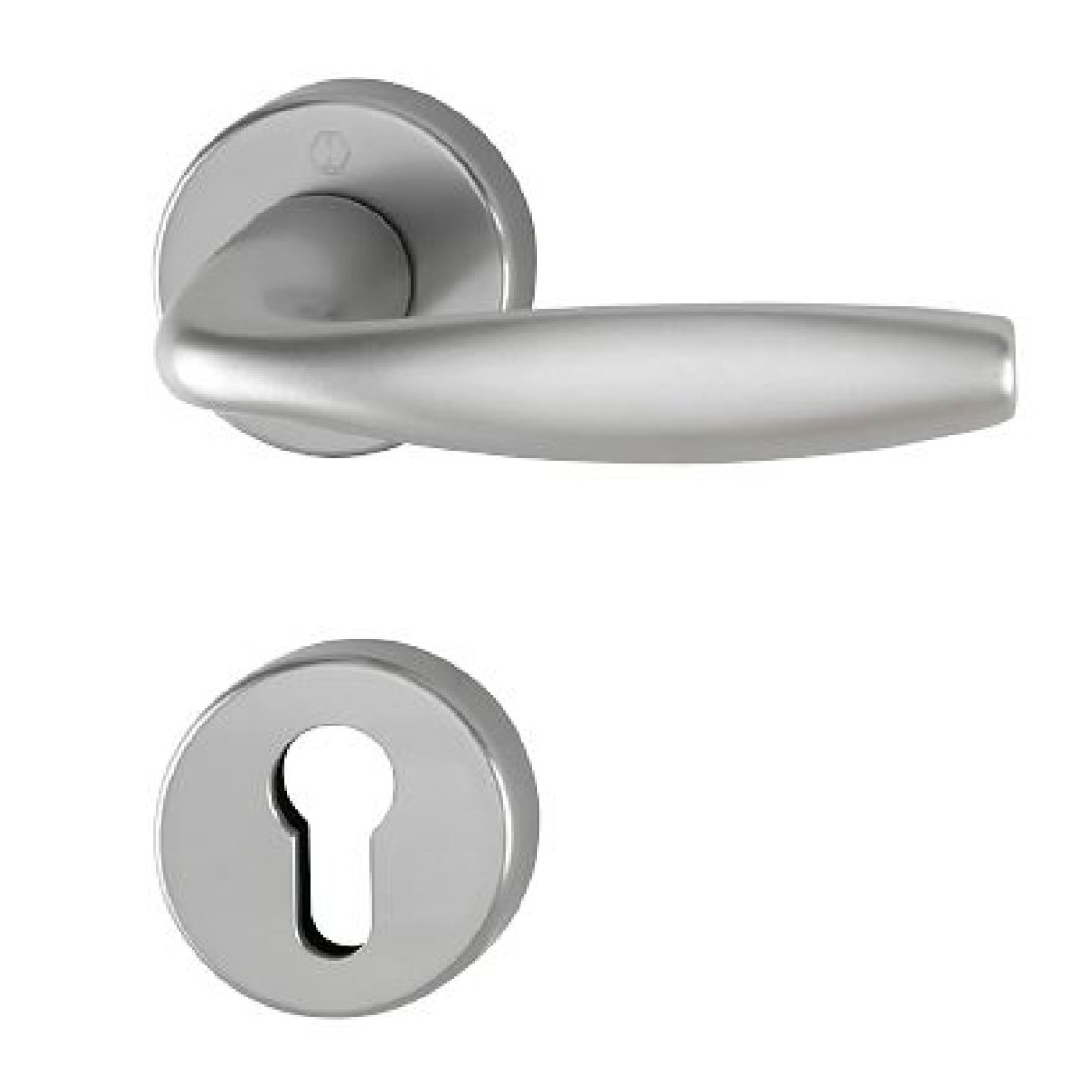 Paire de béquilles sur rosace New-York HOPPE 1810/42K/42KS Aspect Inox - Clé i - 3735985