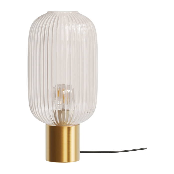 Lampe Lou en verre cannelé