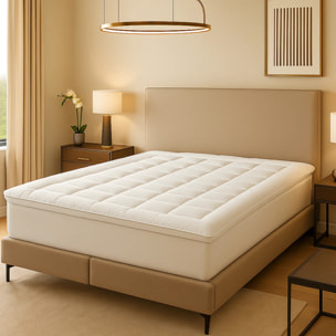 Surmatelas Cosy | 100% microfibre | sangles de maintien | moelleux