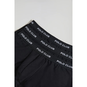 Pack de tres boxers negros con logotipo Polo Club