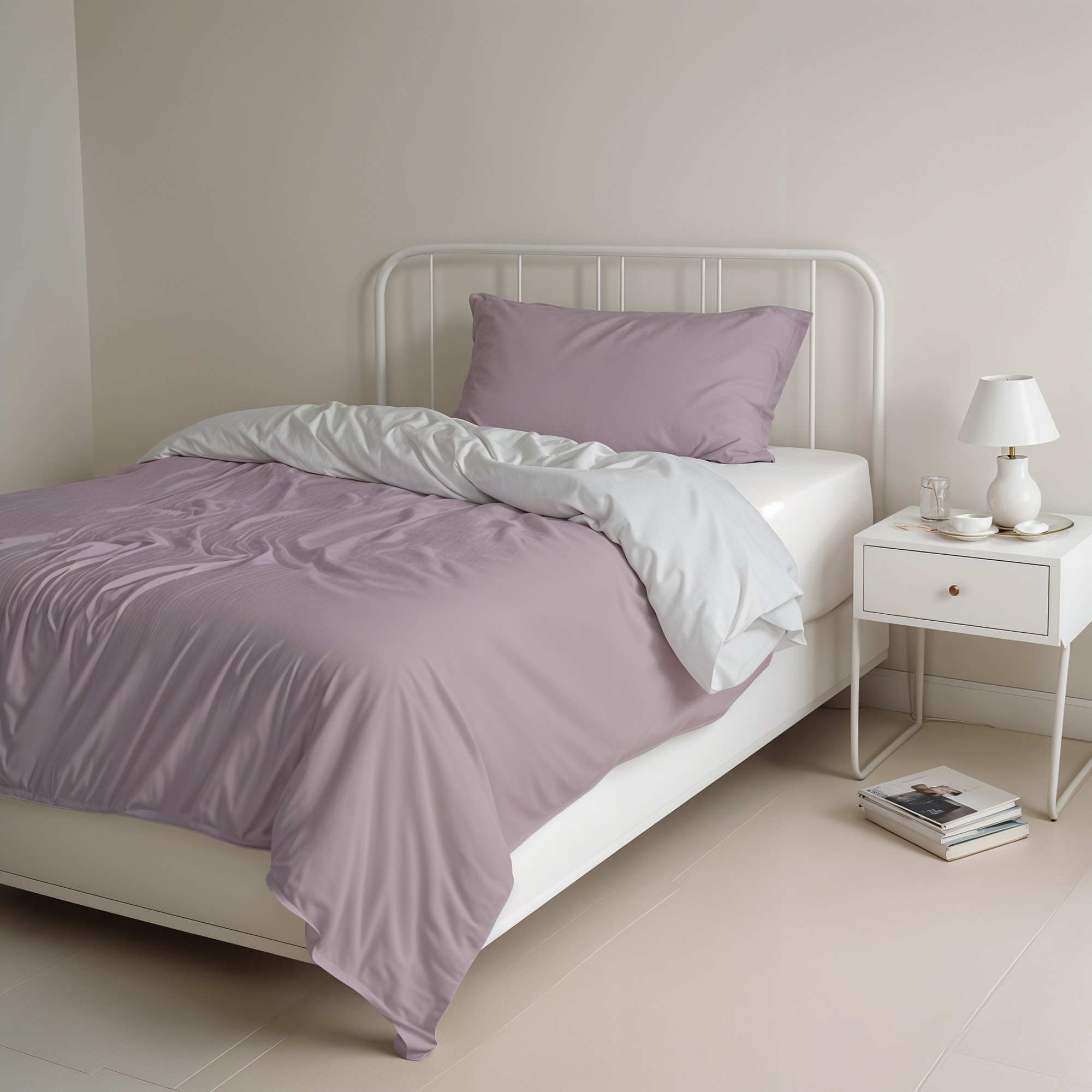 PARURE COPRIPIUMINO NATURAL COLOR PIAZZA E MEZZA - 100% COTONE MADE IN ITALY