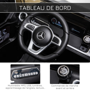 Voiture électrique enfant Mercedes Benz Classe G 12V - V. max. 5Km/h - télécommande, effets sonores, lumineux - noir