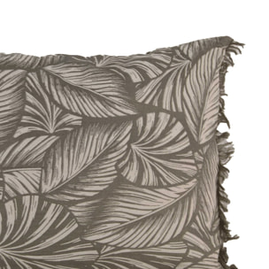 Coussin motif feuilles exotiques - Taupe