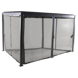 Moustiquaire pour pergola Avila Graphite (6 rideaux)