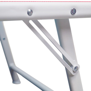 Lot de 2 bains de soleil pliants SICILIA en textilène rose - structure blanche